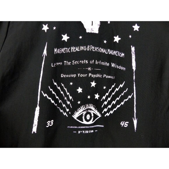 Hot Topic Shirt Women M Black Psychic Reader Tie Front Button Goth Witch Moon - Picture 11 of 13